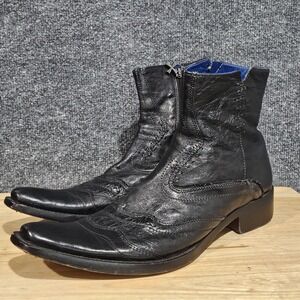 MARK NASON ROCK NEVER DIES BLACK LEATHER ZIP ANKLE BOOTS MENS 10